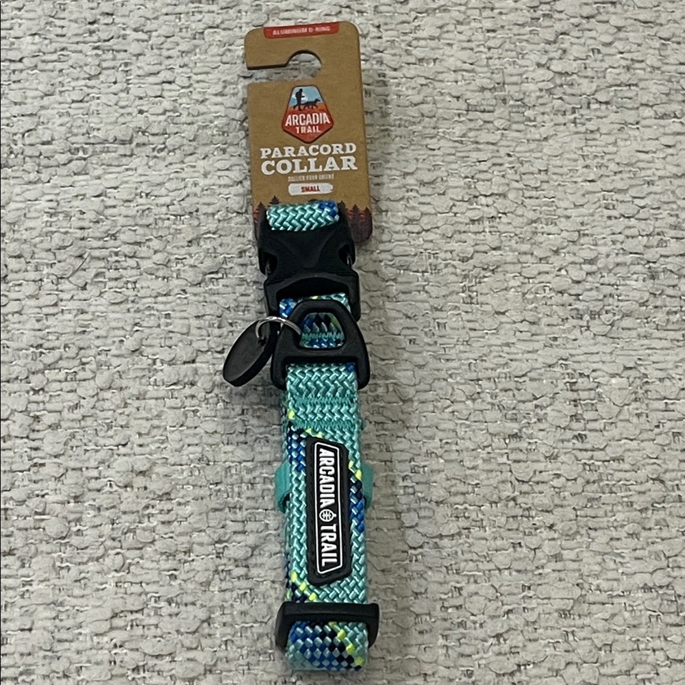 Arcadia Trail Paracord Dog Collar in mint size S
